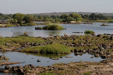 Art arda sıralı Zambezi Nehri, Victoria Falls Milli Parkı, Zimbabve