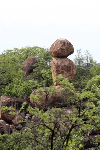 Grupo Único Pedregulhos Parque Nacional Matopos Zimbábue — Fotografia de Stock