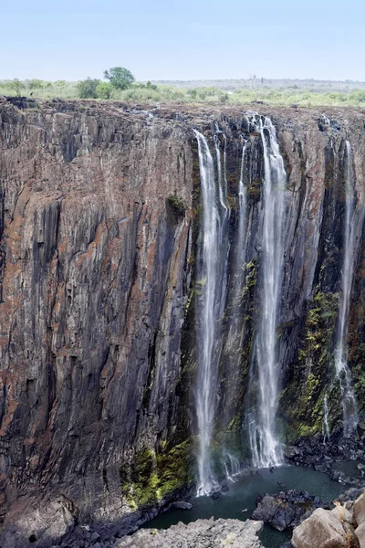 Impresionantes Cascadas Victoria Durante Sequía Zimbabwe — Foto de Stock