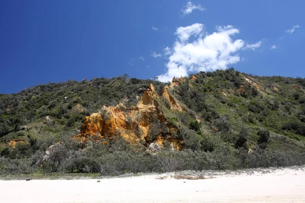 Erozyon Yamaçlarda Deniz Kenarı Fraser Island Avustralya — Stok fotoğraf