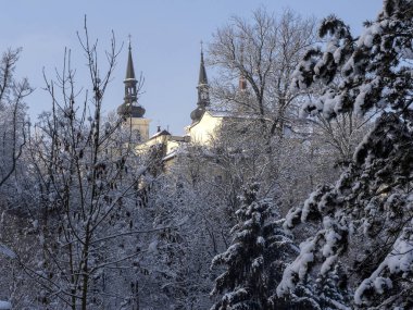 Bohem-Moravyalı Highlands Çek Cumhuriyeti kar beyaz