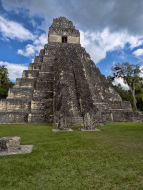 Pyramids in Nation's most significant Mayan city of Tikal Park, Guatemala clipart