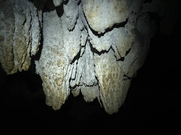 在实际洞穴罐的钟乳石, 佩滕, 危地马拉 — 图库照片