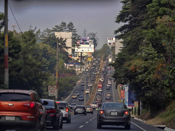 GUATEMALA CITY  FEBRUARY 20  2019, Busy street in Guatemala City,   february 20 2019 Guatemala City