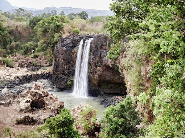 Водопад у истока синего Нила в сухой сезон, Эфиопия — стоковое фото