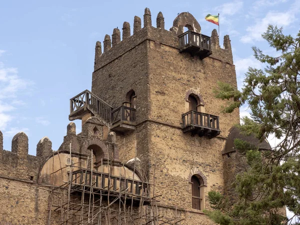 A császári palota Complex Fasil Ghebbi, úgynevezett "Camelot Afrika" volt felsorolva az UNESCO Világörökség listája a 1979, Etiópia — Stock Fotó