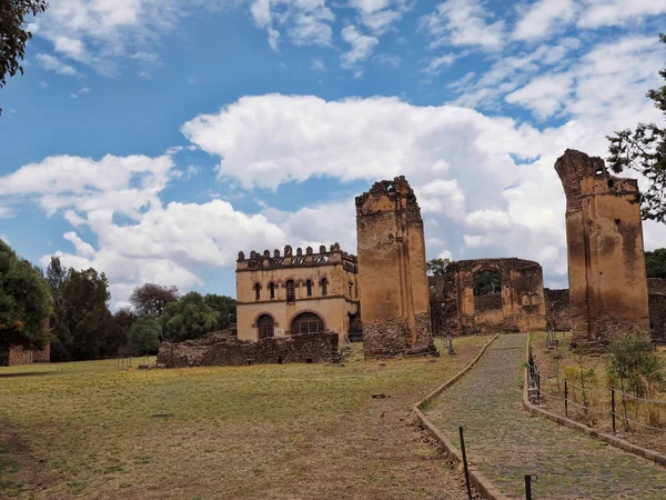 O Complexo do Palácio Imperial Fasil Ghebbi, chamado "Camelot of Africa", foi listado na Lista do Patrimônio Mundial da UNESCO em 1979, Etiópia — Fotografia de Stock