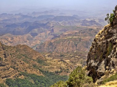 Simien dağ milli parkı güzel manzara, Etiyopya