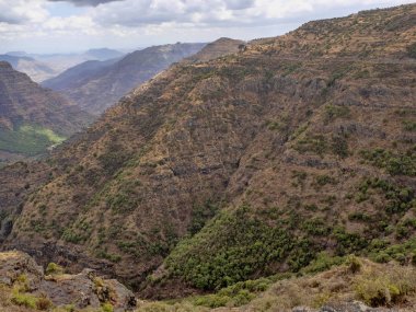 Simien dağ milli parkı güzel manzara, Etiyopya