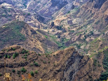 Simien dağ milli parkı güzel manzara, Etiyopya