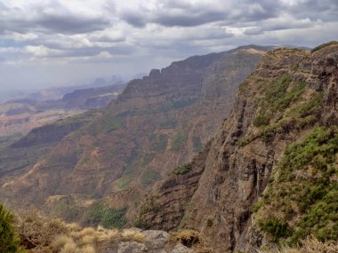 Simien dağ milli parkı güzel manzara, Etiyopya