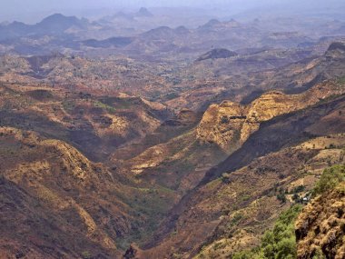 Kuzey Etiyopya'da dağlık bir manzaragüzelliği