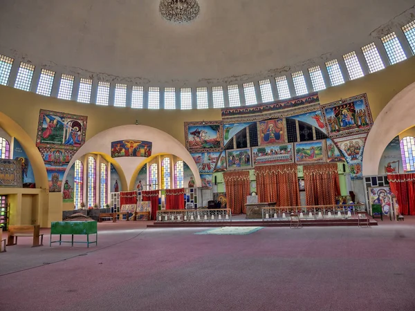 AXUM, ETIOPÍA, 27 DE ABRIL DE 2019, Interior de la Iglesia de Nuestra Señora de Sión 27 de abril. 2019, Axum, Etiopía , — Foto de Stock