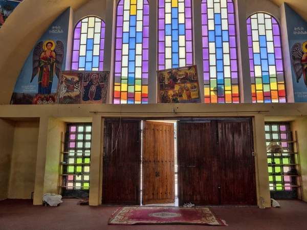 AXUM, ETIÓPIA, 27 de abril de 2019, Interior da Igreja de Nossa Senhora de Sião 27 de abril. 2019, Axum, Etiópia , — Fotografia de Stock