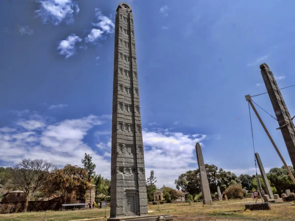 Stela, v Axum, Etiopii král Ezana — Stock fotografie