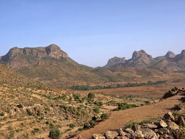 Pittoresco paesaggio collinare in Etiopia — Foto Stock