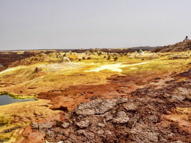 Danakil depresyonundaki tuz kristalleri inanılmaz çeşitlilikte renkler oluşturur. Etiyopya