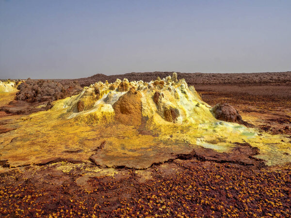 Danakil's depression dies incredibly bright colors that make salt crystals. Ethiopia