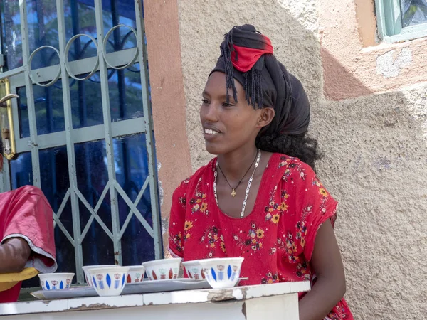Mekele, Äthiopien, 30. April. 2019, beim traditionellen Kaffeetrinken, am 30. April. 2019, mekele, Äthiopien — Stockfoto