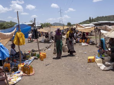 Mekele, Etiyopya, 30 Nisan. 2019, yoğun bir yerli pazar, 30 Nisan. 2019, Mekele, Etiyopya