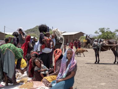 Mekele, Etiyopya, 30 Nisan. 2019, yoğun bir yerli pazar, 30 Nisan. 2019, Mekele, Etiyopya