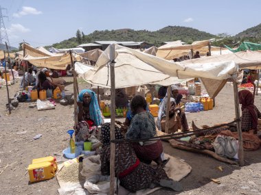 Mekele, Etiyopya, 30 Nisan. 2019, yoğun bir yerli pazar, 30 Nisan. 2019, Mekele, Etiyopya