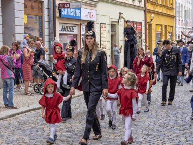 Jihlava Çek Cumhuriyeti 22 Haziran. 2019, madencilik Parade, Haziran 22th. 20 th, Jihlava, Çek Cumhuriyeti