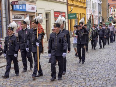 Jihlava Çek Cumhuriyeti 22 Haziran. 2019, madencilik Parade, Haziran 22th. 20 th, Jihlava, Çek Cumhuriyeti