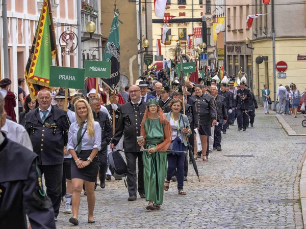 Jihlava Tsjechische Republiek 22 juni. 2019, de mijnbouw Parade, 22 juni. 20 th, Jihlava, Tsjechië — Stockfoto