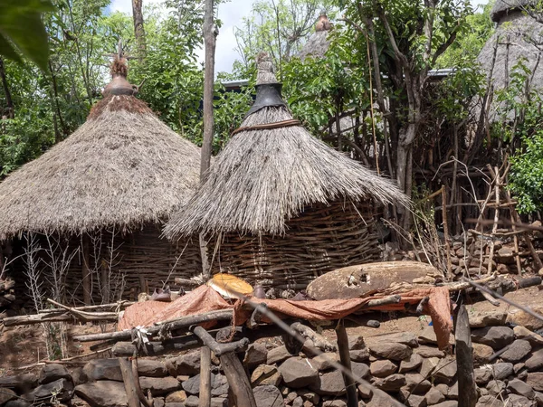 Tradycyjna wioska konso, wpisana na listę światowego dziedzictwa UNESCO, Etiopia — Zdjęcie stockowe