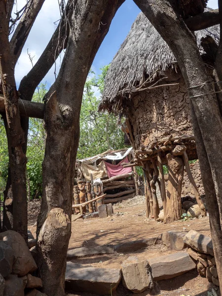 Традиционная деревня Консо, объект Всемирного наследия ЮНЕСКО, Эфиопия — стоковое фото