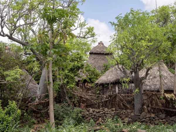 Traditionelles Dorf Konso, UNESCO-Weltkulturerbe, Äthiopien — Stockfoto