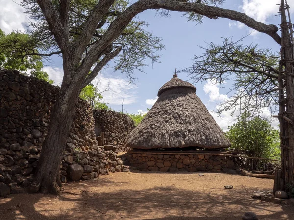 Den traditionella byn konso, som finns med på UNESCO: s världsarvslista, Etiopien — Stockfoto