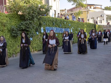 Arbatax, Sardunya, İtalya 21 Temmuz 2018 Geleneksel Maria Sielia del Mare kutlamak için, Temmuz 21, 2012, Arbatax, Sardunya, İtalya