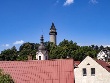 Çek Cumhuriyeti Stramberk 'teki eski şatonun güzel bir kulesi var..