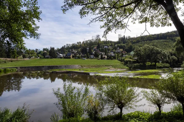 Atmosfera Serale Sul Fiume Sazava Repubblica Ceca — Foto Stock