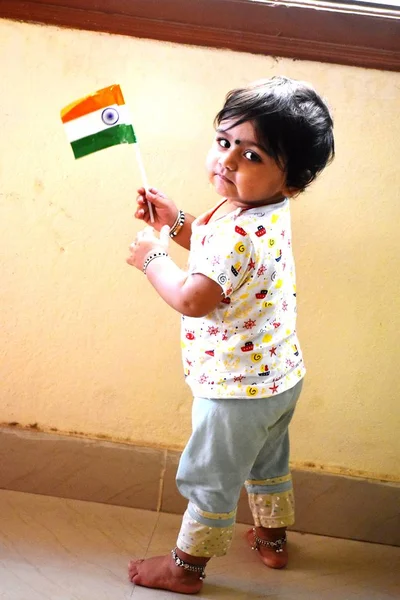 A Baby With her National Flag — Stock Photo, Image