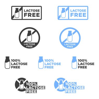 Laktoz ücretsiz simge seti.