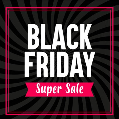 Siyah Cuma promosyon afiş. Süper Satılık vektör çizim.