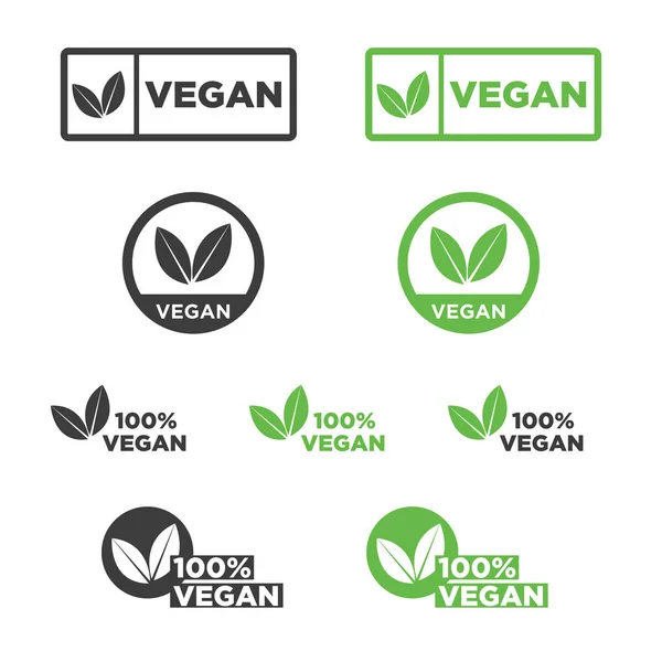 Conjunto Iconos Veganos Ilustración Vectorial — Vector de stock