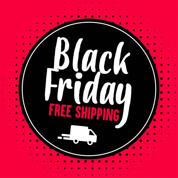 Black Friday Banner Promocional Envío Gratuito Ilustración Vectorial — Vector de stock