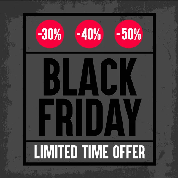 Black Friday Banner Promocional Descuento Ilustración Vectorial — Vector de stock