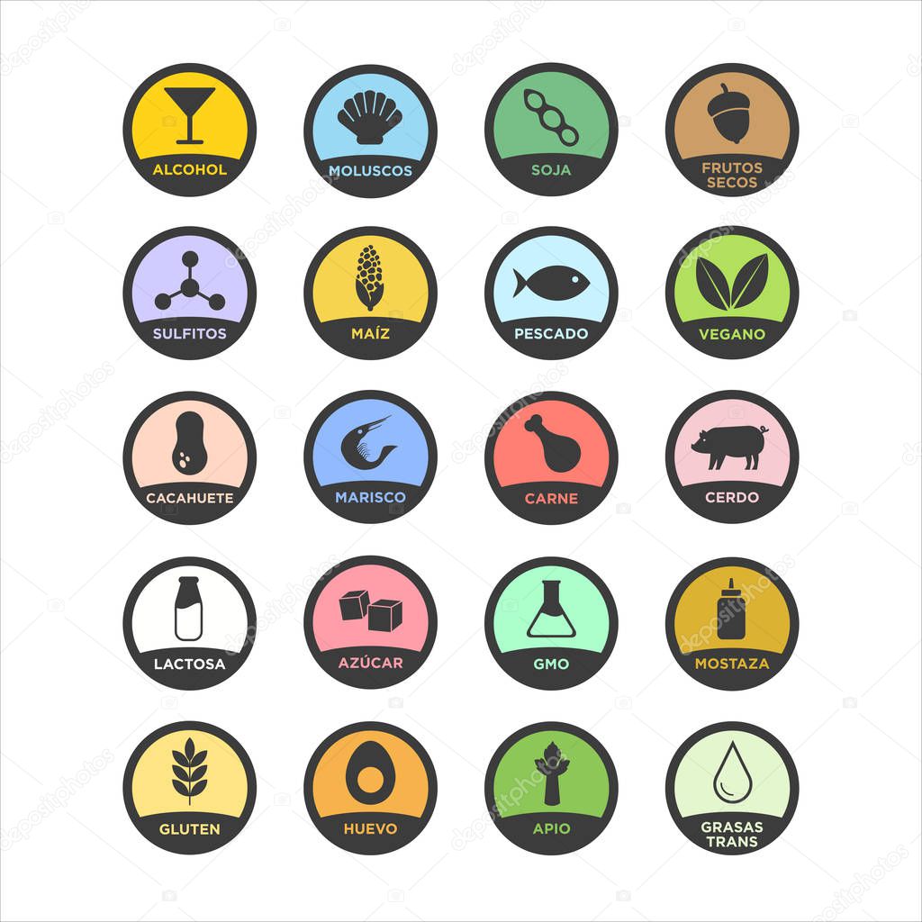 Vegan icon set. Vector illustration.
