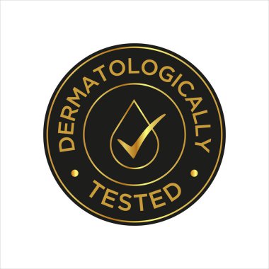 Dermatolojik olarak test edilmiştir simgesi. Vektör çizim.