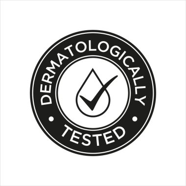 Dermatolojik olarak test edilmiştir simgesi. Vektör çizim.