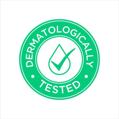 Dermatolojik olarak test edilmiştir simgesi. Vektör çizim.