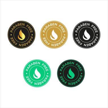 Paraben ücretsiz simge seti. İzole vektör çizim.