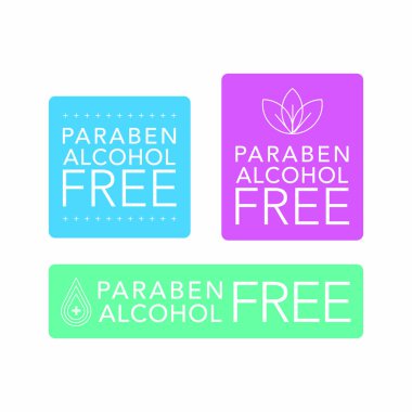 Alkol ve paraben ücretsiz simge seti