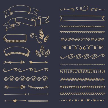 Süs eşyaları ve çerçeveleri gelişir. El yapımı ve Retro tarzı tasarım koleksiyonu. Vintage dekorasyon öğeleri kümesi.