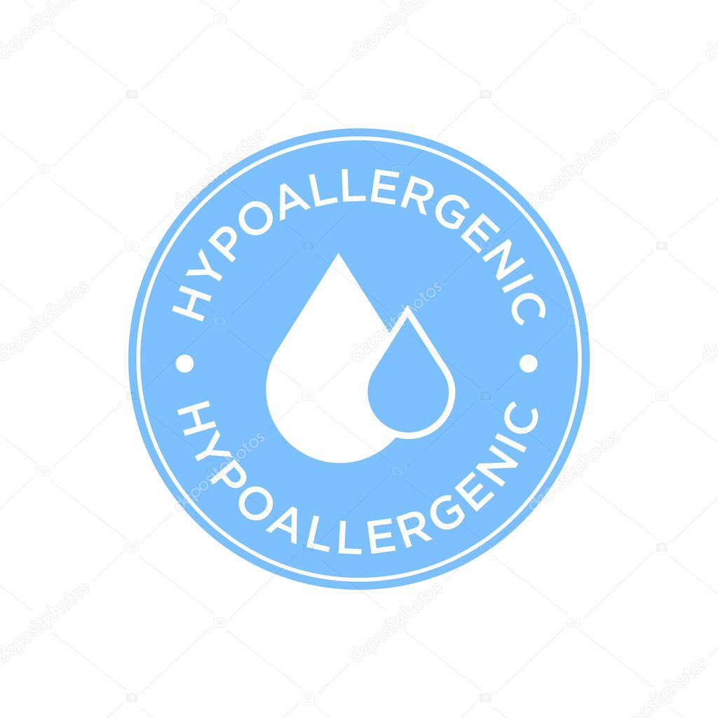 Hypoallergenic blue icon. Isolated vector illustration.